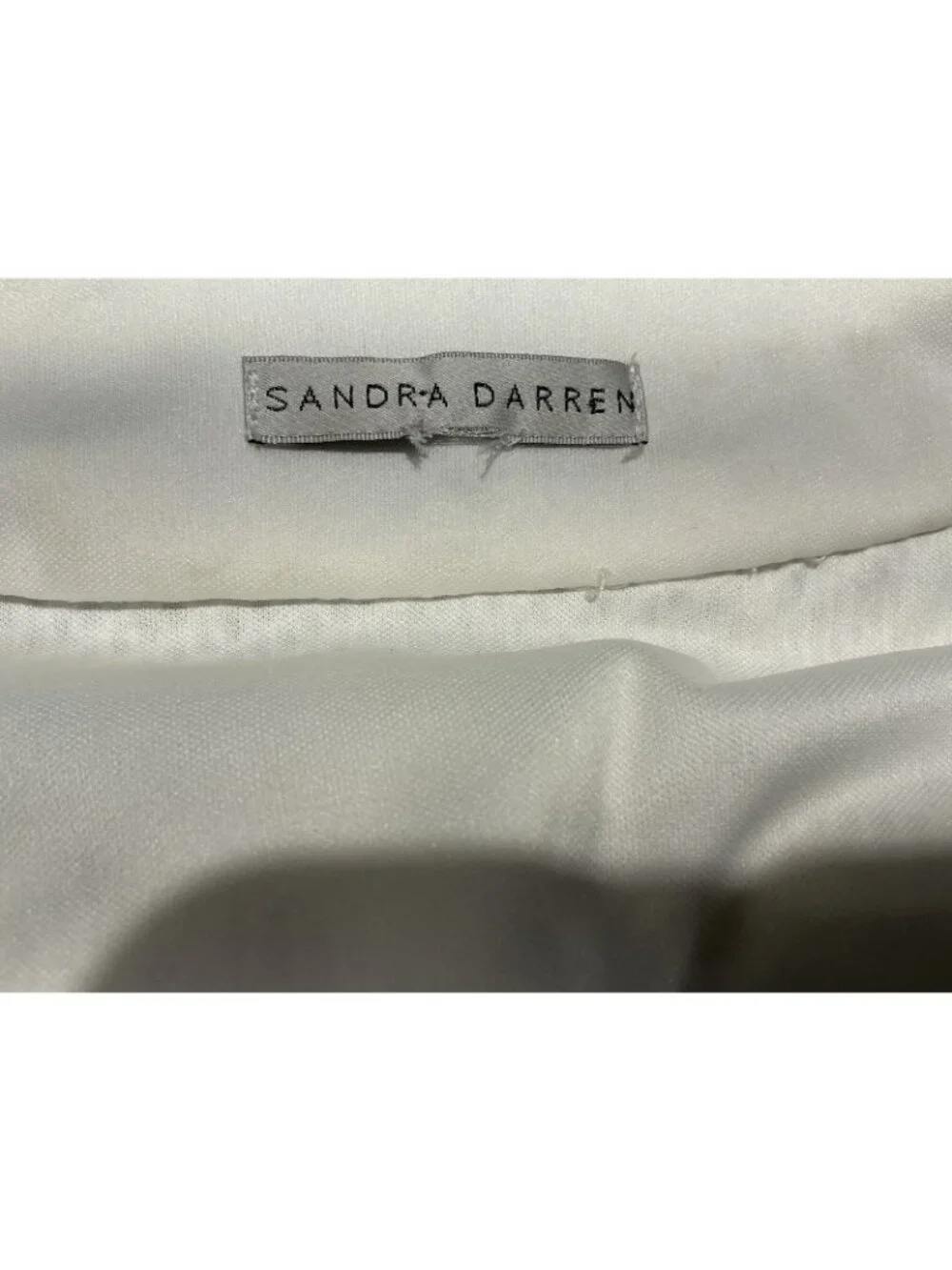 Sandra Darren Maxi Dress See Measurements Off White Beaded Neck Line Lace Lined - Picture 11 of 14